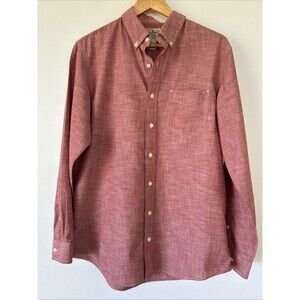 L.L.Bean Mens Medium Tall Red Button Down Shirt Traditional Fit Long Sleeve NWOT